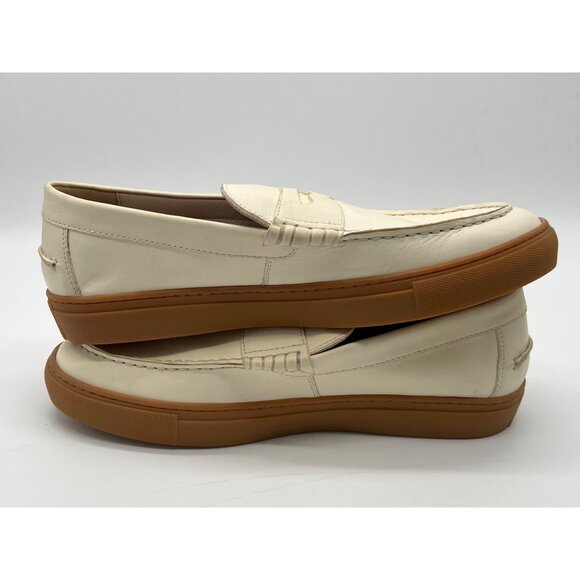 G.H. Bass Mens White Leather Penny Loafers With Gum Sole Size 8 - Picture 7 of 13